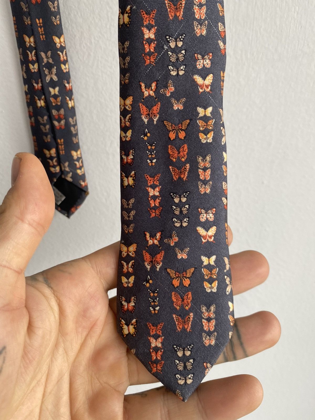 Dior × Hedi Slimane Dior Homme 05 100% Silk NEW Runway BUTTERFLY Tie Size ONE SIZE - 2 Thumbnail