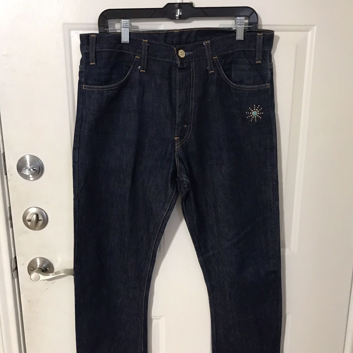 Hollywood Trading Company × Iron Heart × Levi's HTC Customized Levi’s Jeans Orange Tab Size US 33 - 2 Thumbnail