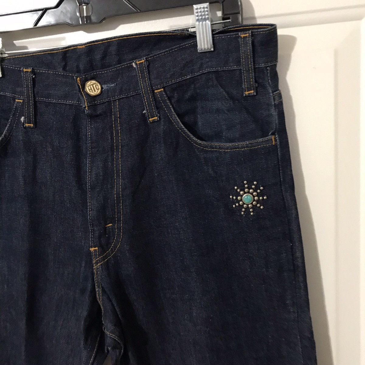 Hollywood Trading Company × Iron Heart × Levi's HTC Customized Levi’s Jeans Orange Tab Size US 33 - 3 Thumbnail