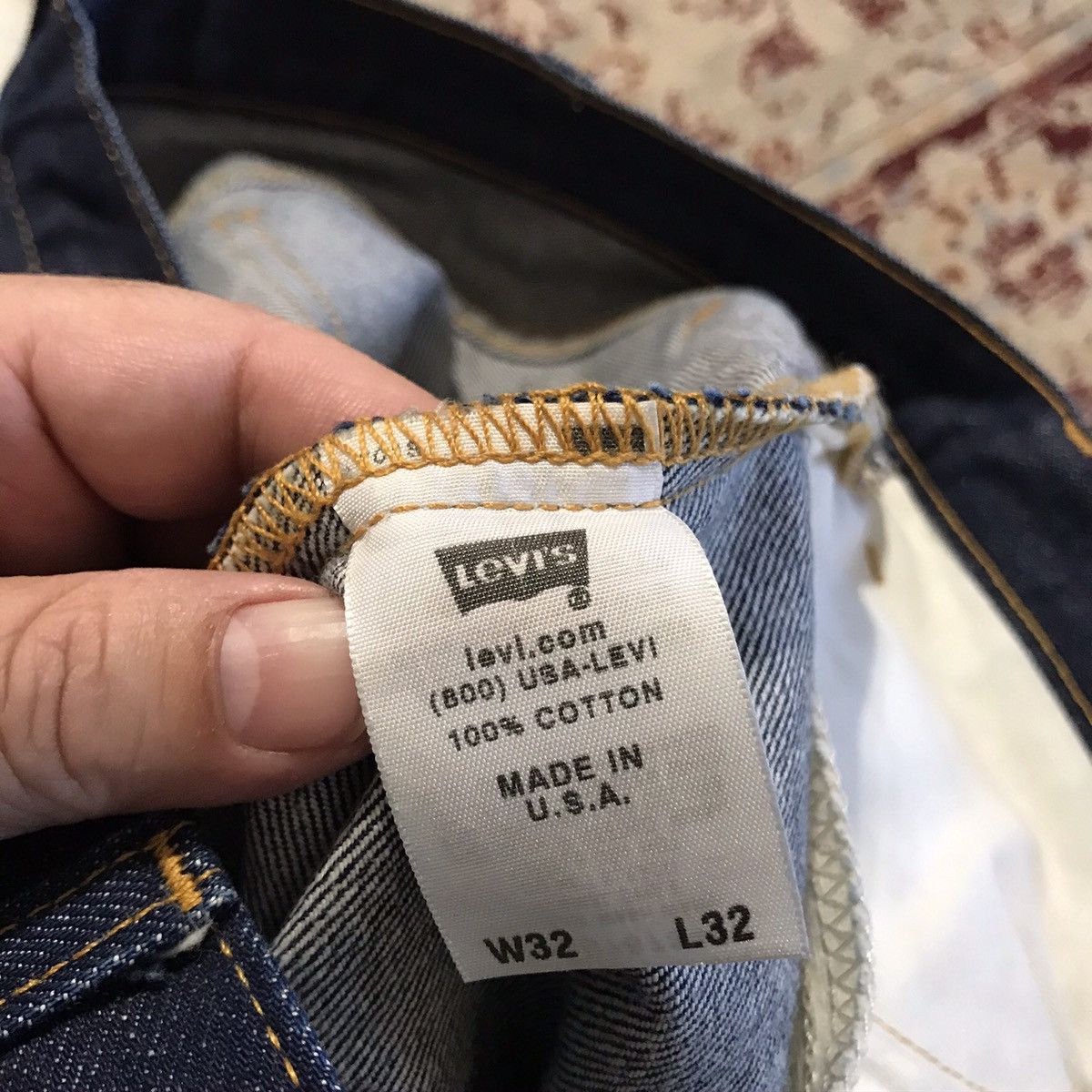 Hollywood Trading Company × Iron Heart × Levi's HTC Customized Levi’s Jeans Orange Tab Size US 33 - 9 Thumbnail