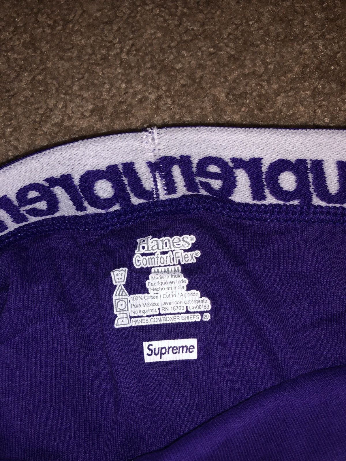 Hanes × Supreme 1 PAIR Supreme Hanes Purple Boxer Briefs