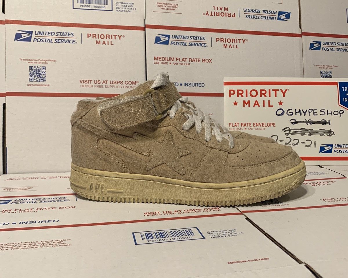 Bape OG High Top BapeStas Suede Beige Size US 9.5 / EU 42-43 - 2 Thumbnail