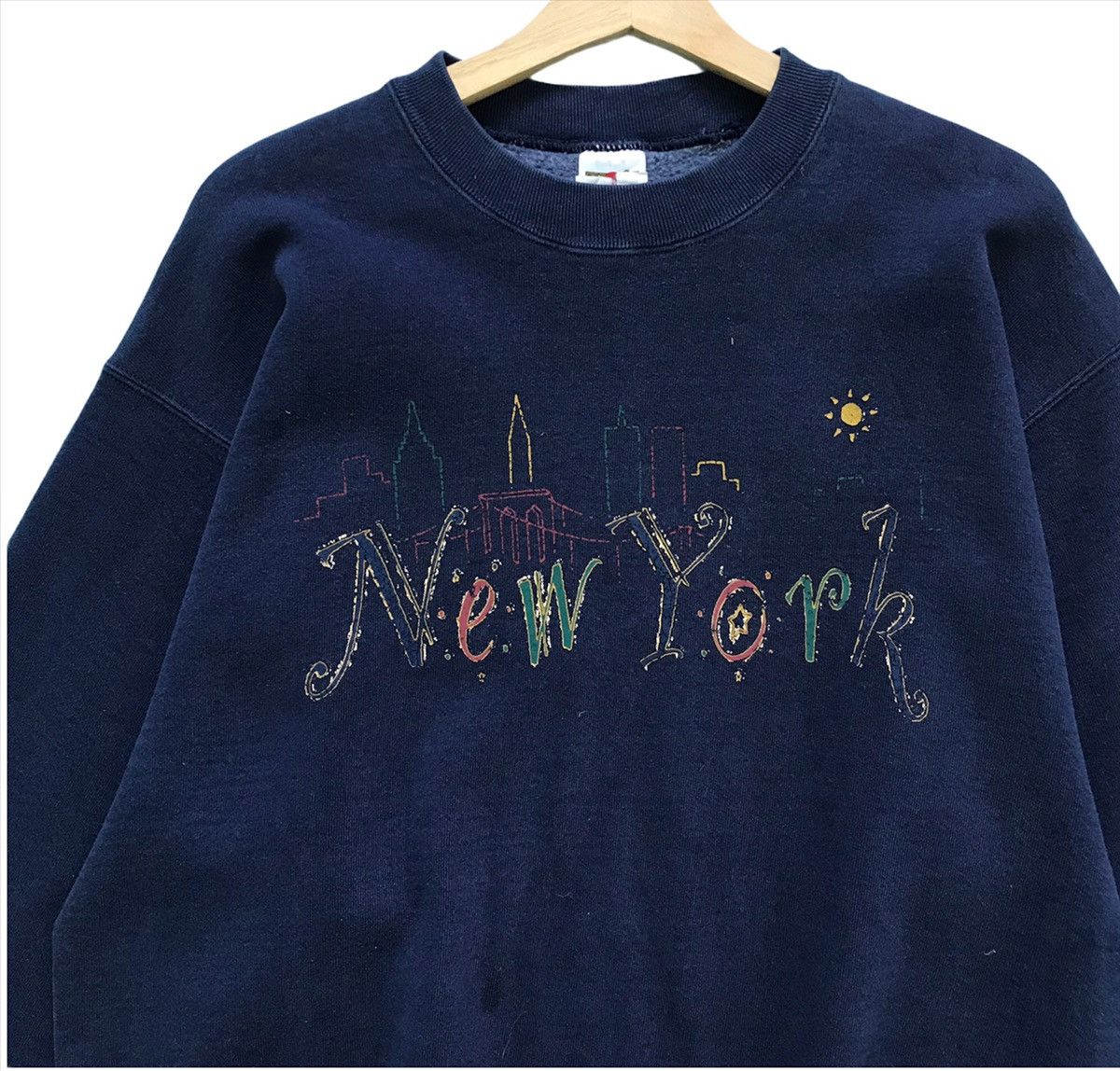 Vintage Vintage 90’s New York Printed Crewneck Sweatshirt Size US L / EU 52-54 / 3 - 4 Thumbnail