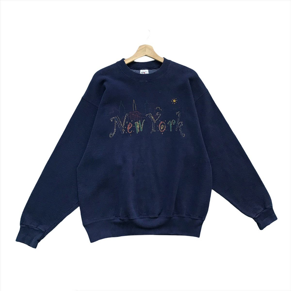 Vintage Vintage 90’s New York Printed Crewneck Sweatshirt Size US L / EU 52-54 / 3 - 1 Thumbnail