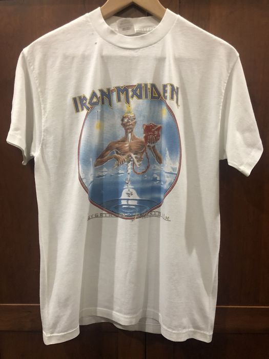 Vintage iron maiden vintage white t shirt seventh son 1988 size L