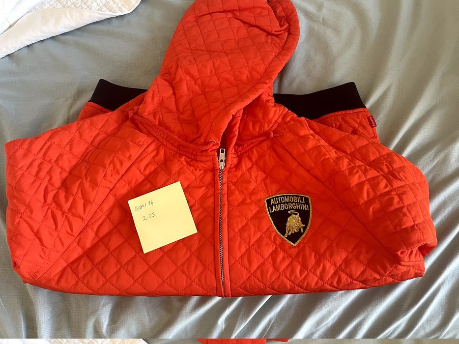 Supreme lamborghini hooded work hot sale jacket