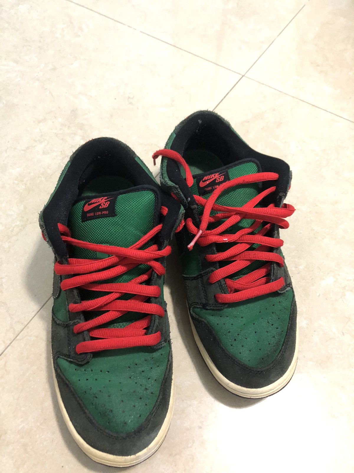 Nike Nike Dunk Low Premium Sb Pine Green | Black-Atom Red Size US 10.5 / EU 43-44 - 2 Thumbnail
