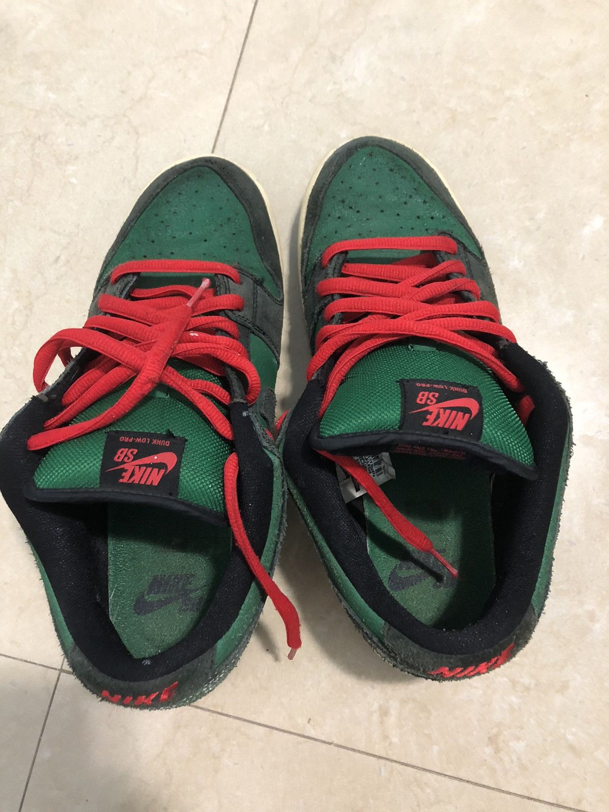 Nike Nike Dunk Low Premium Sb Pine Green | Black-Atom Red Size US 10.5 / EU 43-44 - 6 Thumbnail