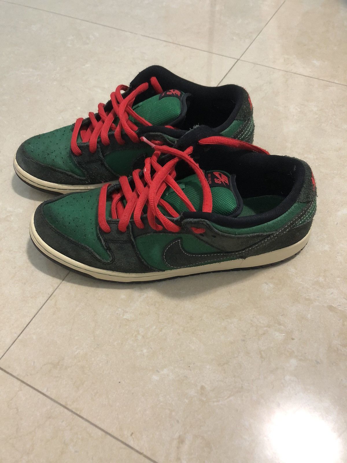 Nike Nike Dunk Low Premium Sb Pine Green | Black-Atom Red Size US 10.5 / EU 43-44 - 3 Thumbnail
