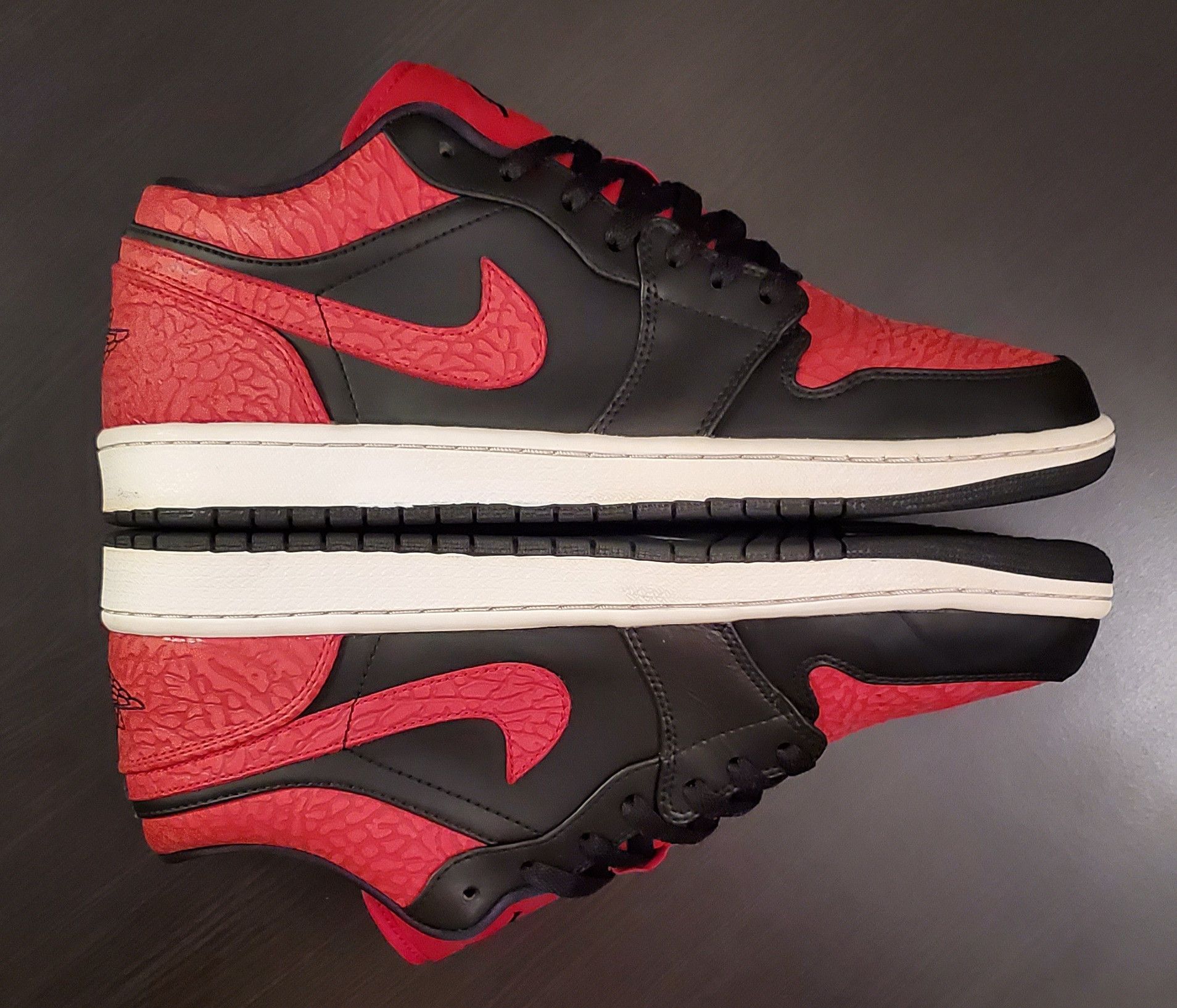 Nike Jordan 1 Retro Low "Bred" Elephant Print Grailed