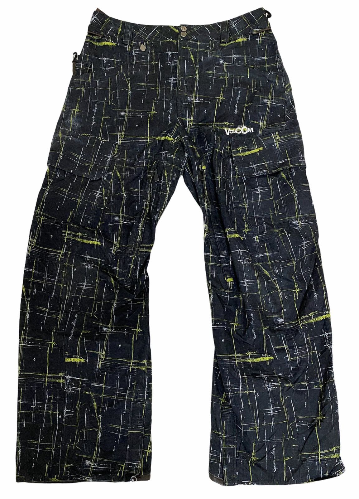 image of Vintage Ski Wear Volcom Paint Splash Colour Block Pants, Men's (Size 35)