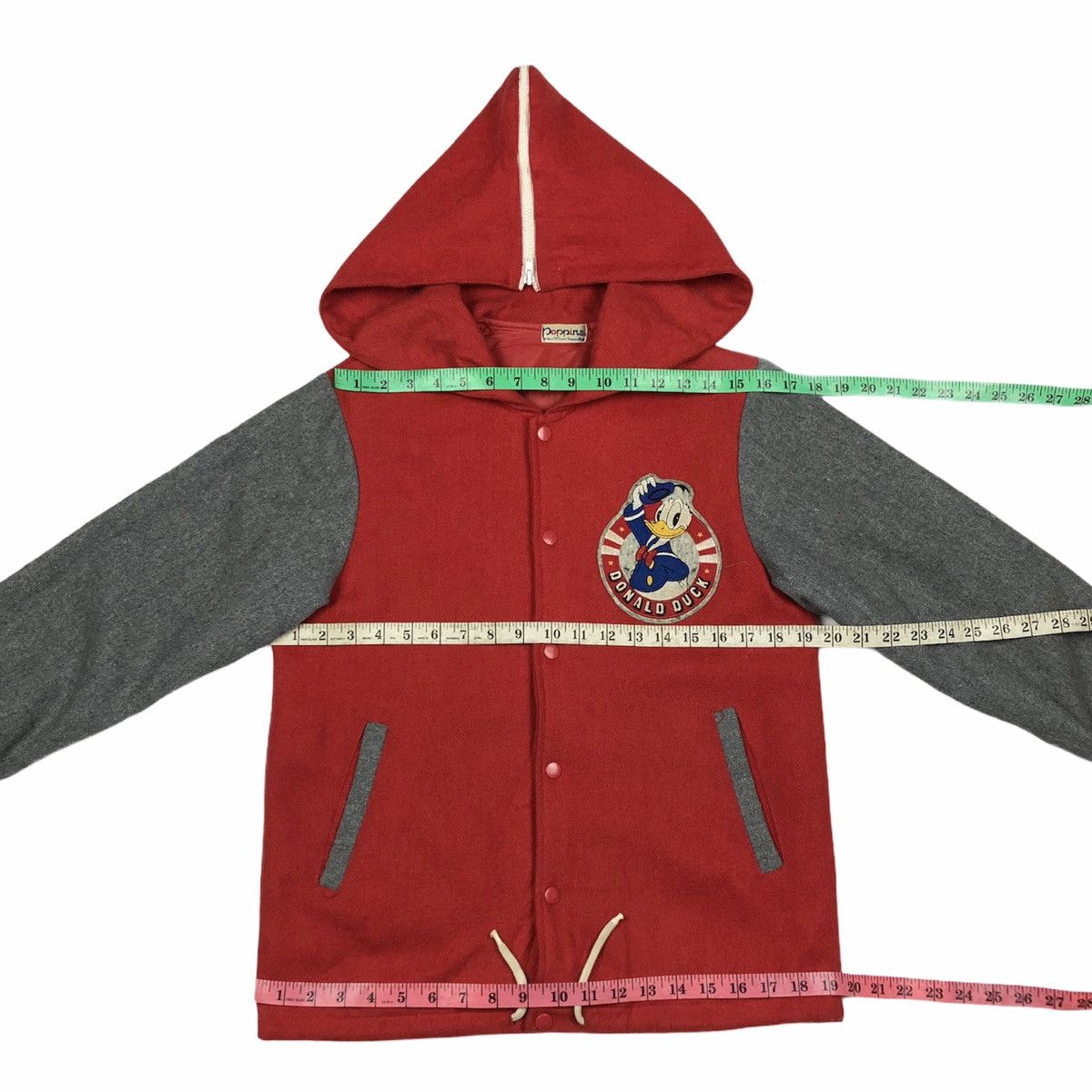 Donald Duck Walt Disney Hoodie Varsity Jacket Wool Fabric
