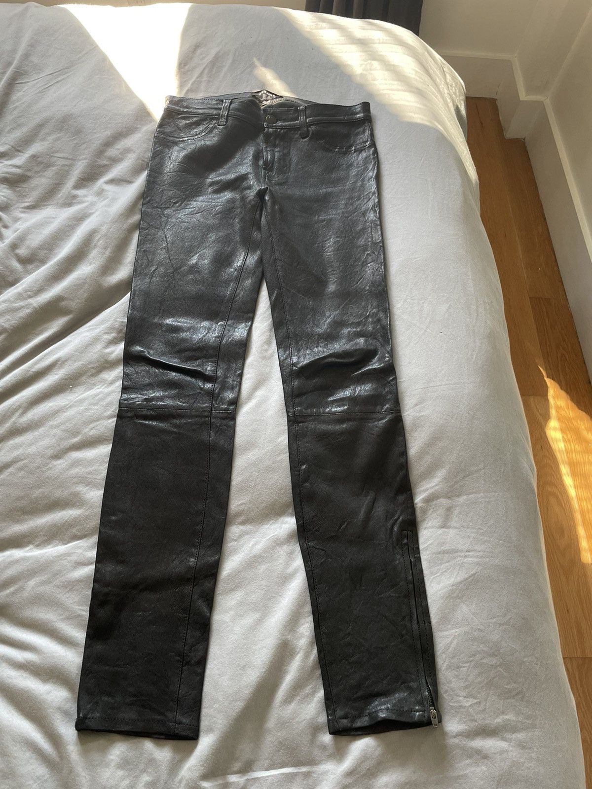 J Brand J brand skinny leather ankle zip pants Size US 27 - 1 Thumbnail