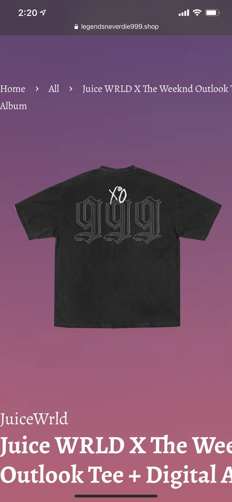 999 Club Juice WRLD x The Weeknd XO 999 Club T-Shirt Size US M / EU 48-50 / 2 - 2 Thumbnail