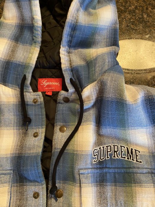 Supreme Supreme Quilted Hooded Plaid Shirt | Grailed