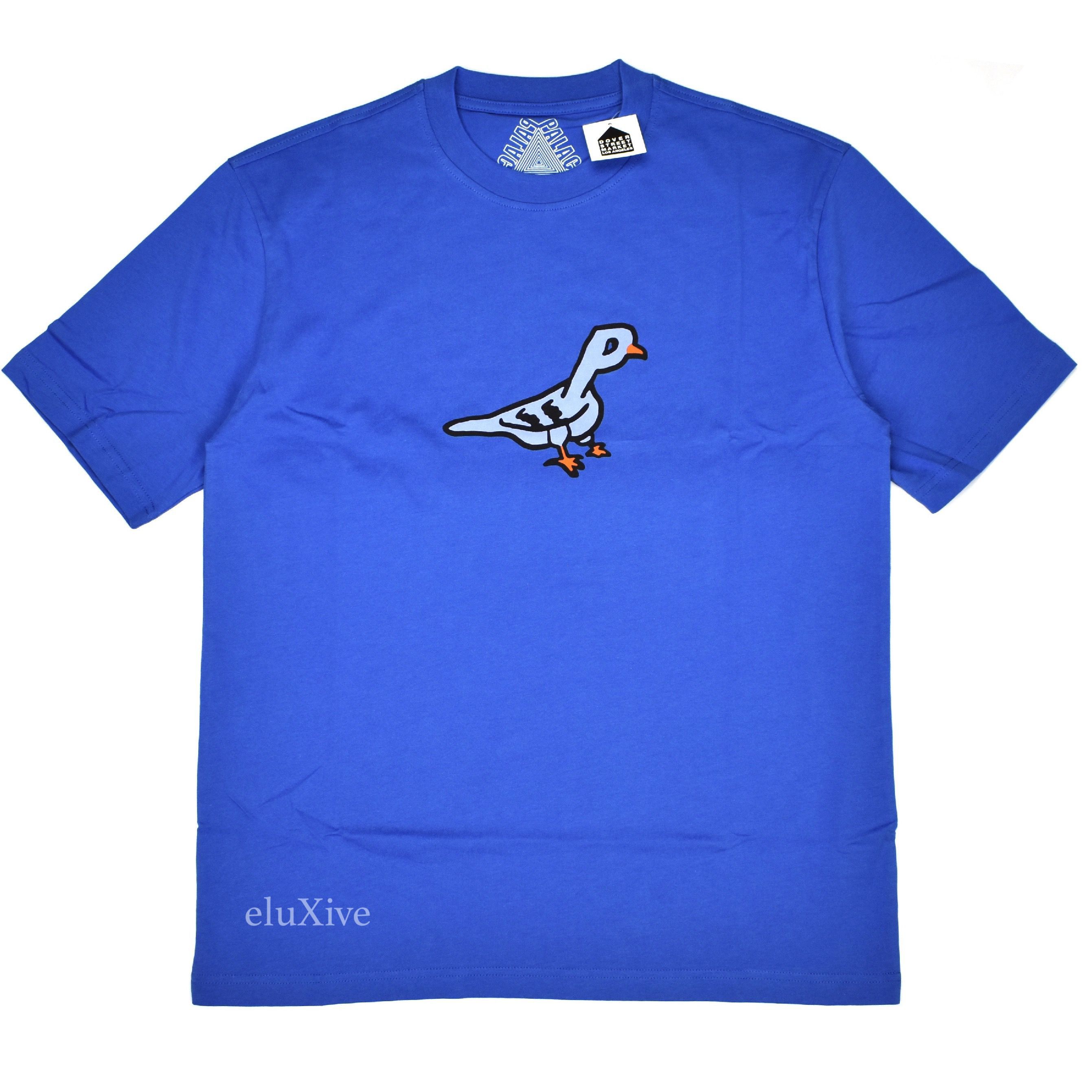 image of Palace Pigeon Hole P-Logo Blue T-Shirt Ds, Men's (Size Large)