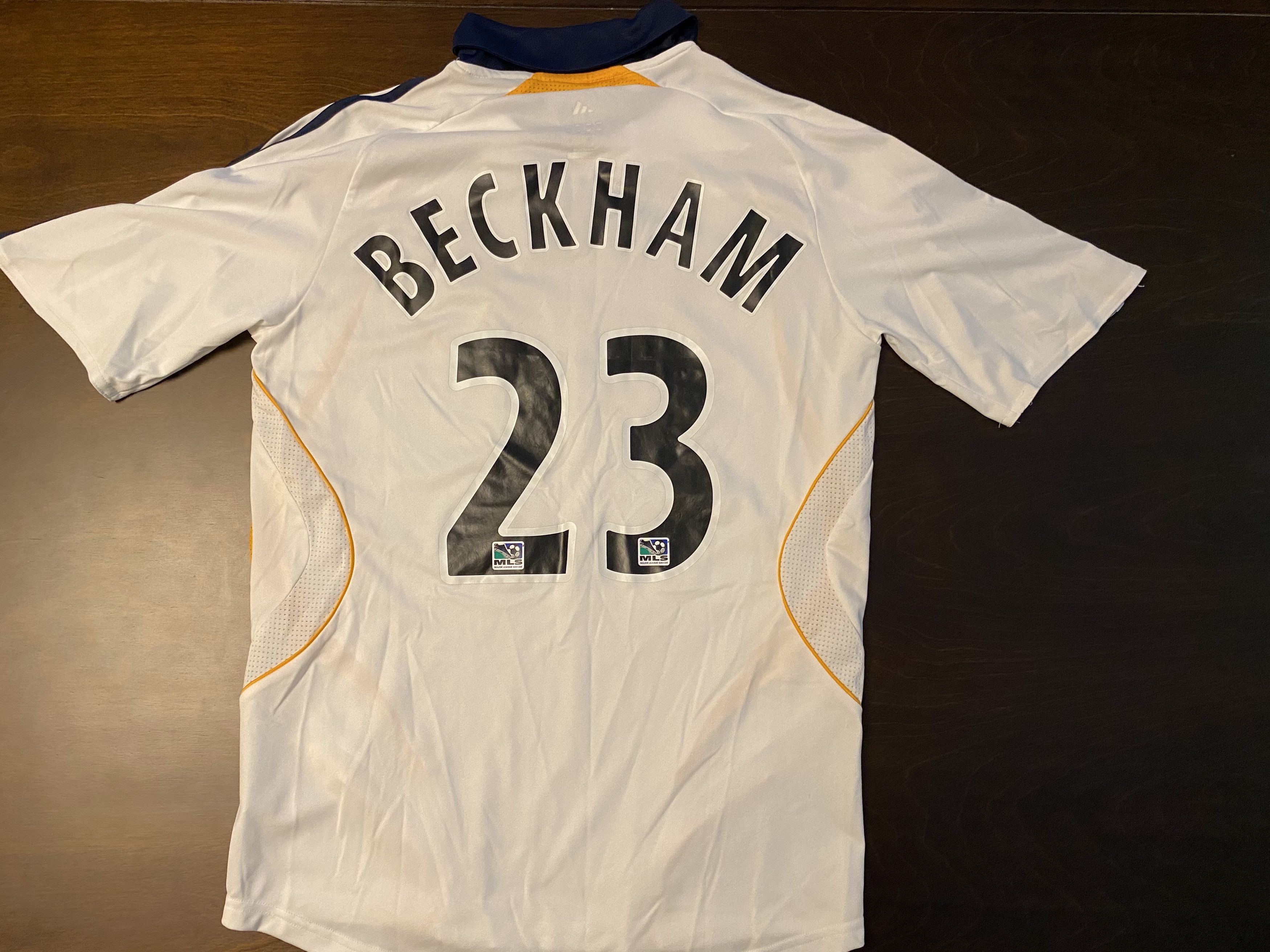 Vintage MLS Adidas LA Galaxy David Beckham Long Sleeve Soccer Jersey