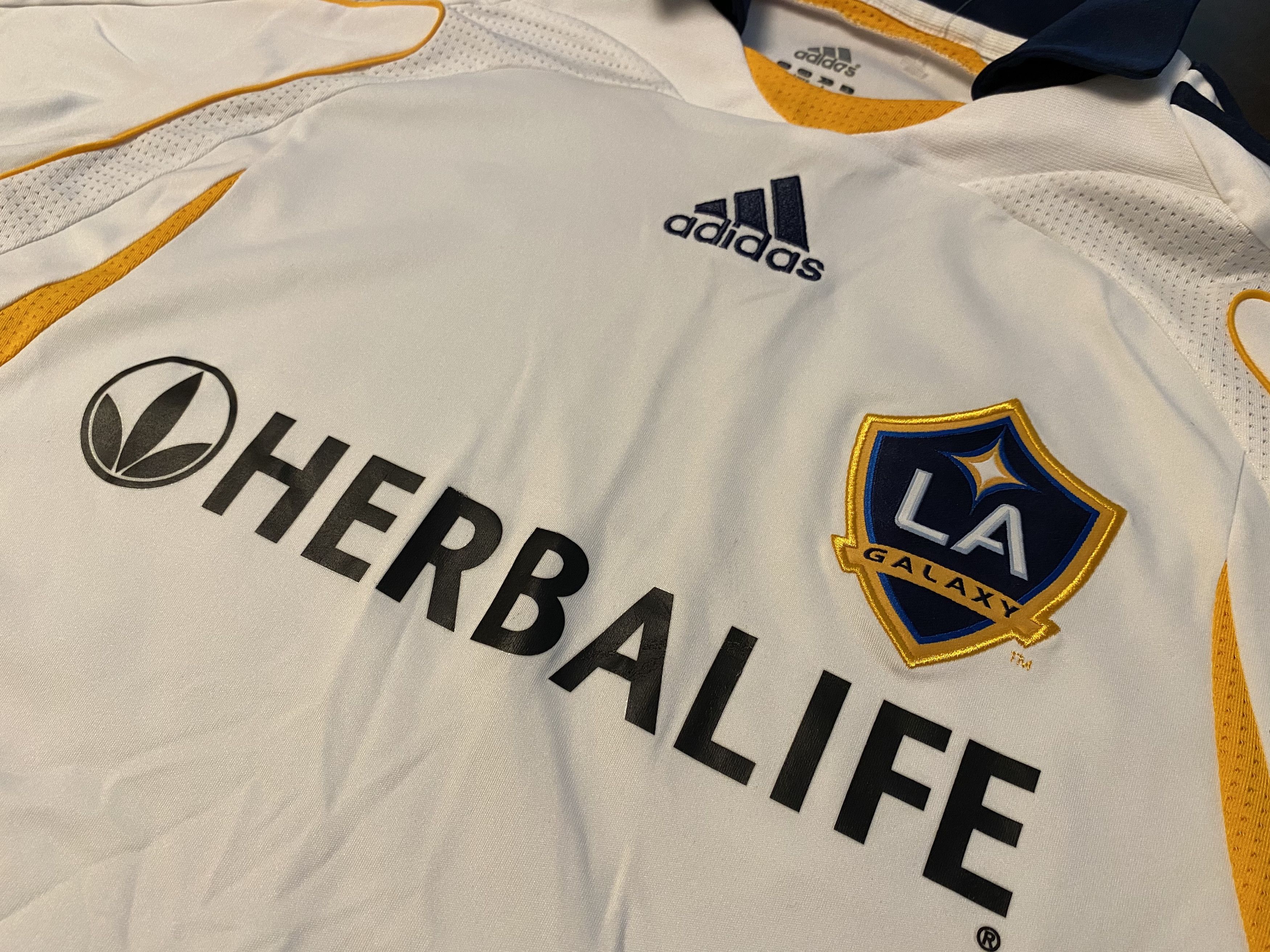 【NEW】【ベッカム】【MLSパッチ付】LAギャラクシー(2007) David Beckham 07/08 Away LA Galaxy Jersey Kit Sz. Small L/S
