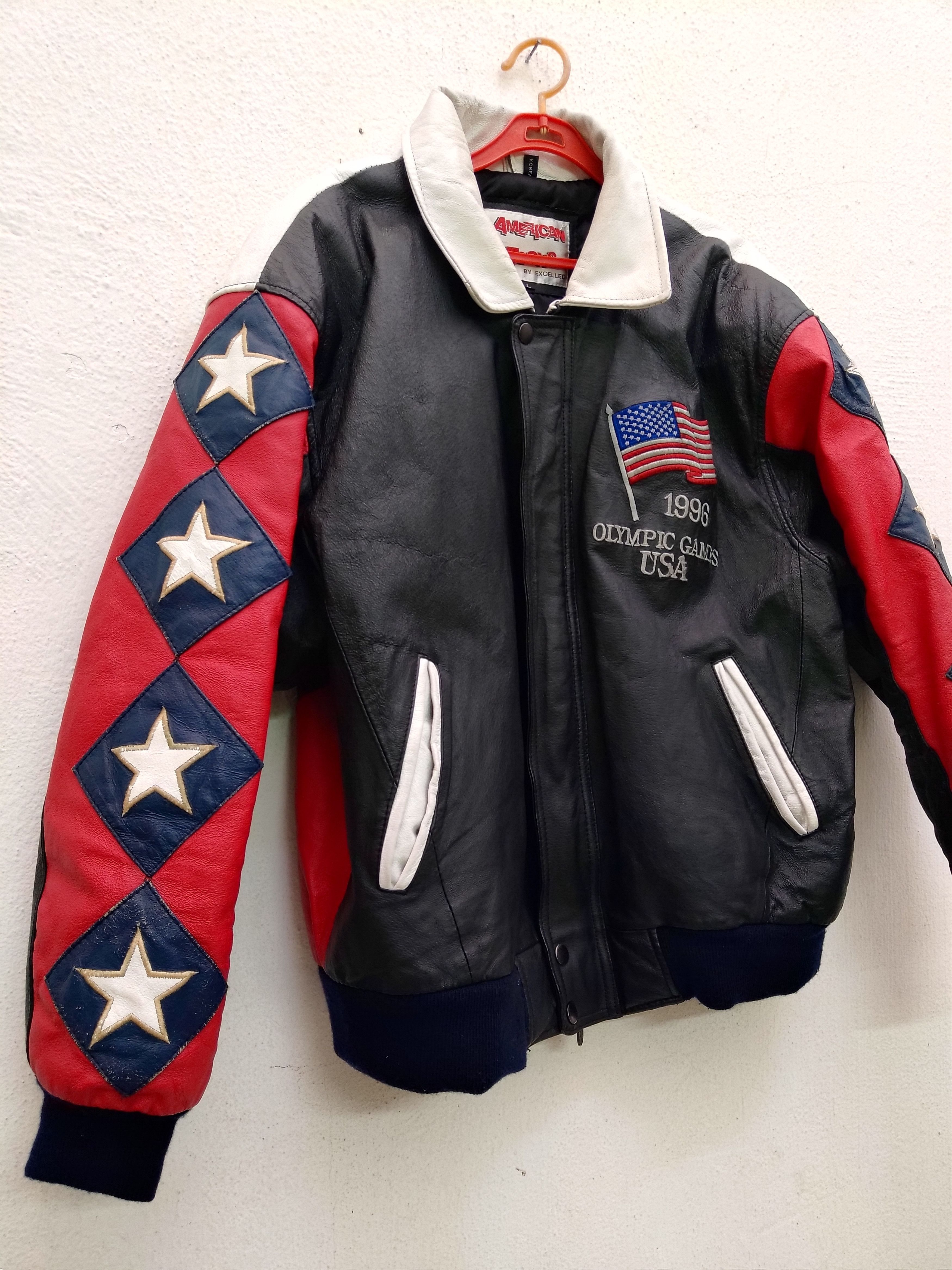 Vintage 96 Atlanta Olympic Varsity Leather Jacket