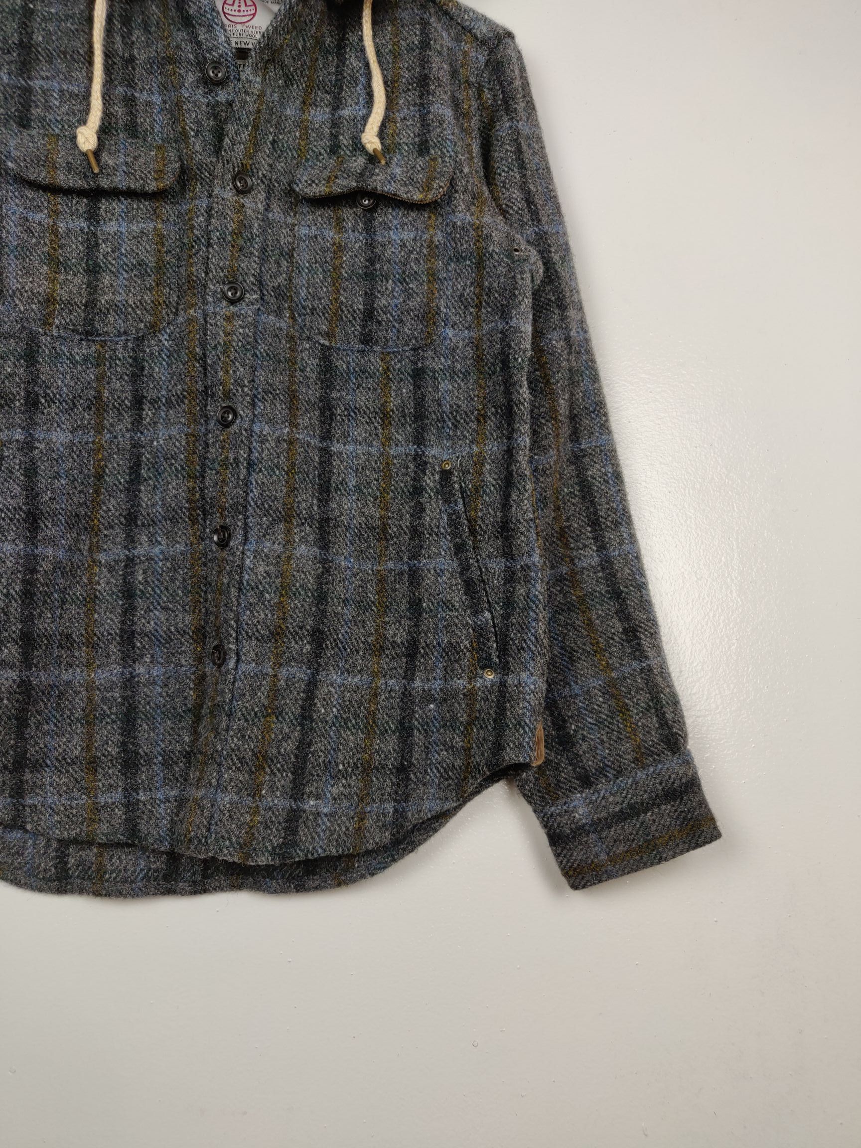 Designer × Harris Tweed HT x Simplicite Plus Wool Hoodie Outerwear Jacket Size US S / EU 44-46 / 1 - 4 Thumbnail
