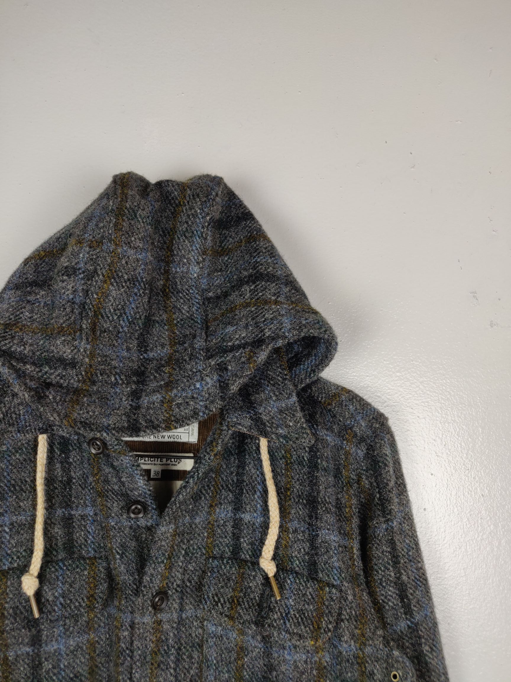 Designer × Harris Tweed HT x Simplicite Plus Wool Hoodie Outerwear Jacket Size US S / EU 44-46 / 1 - 5 Thumbnail
