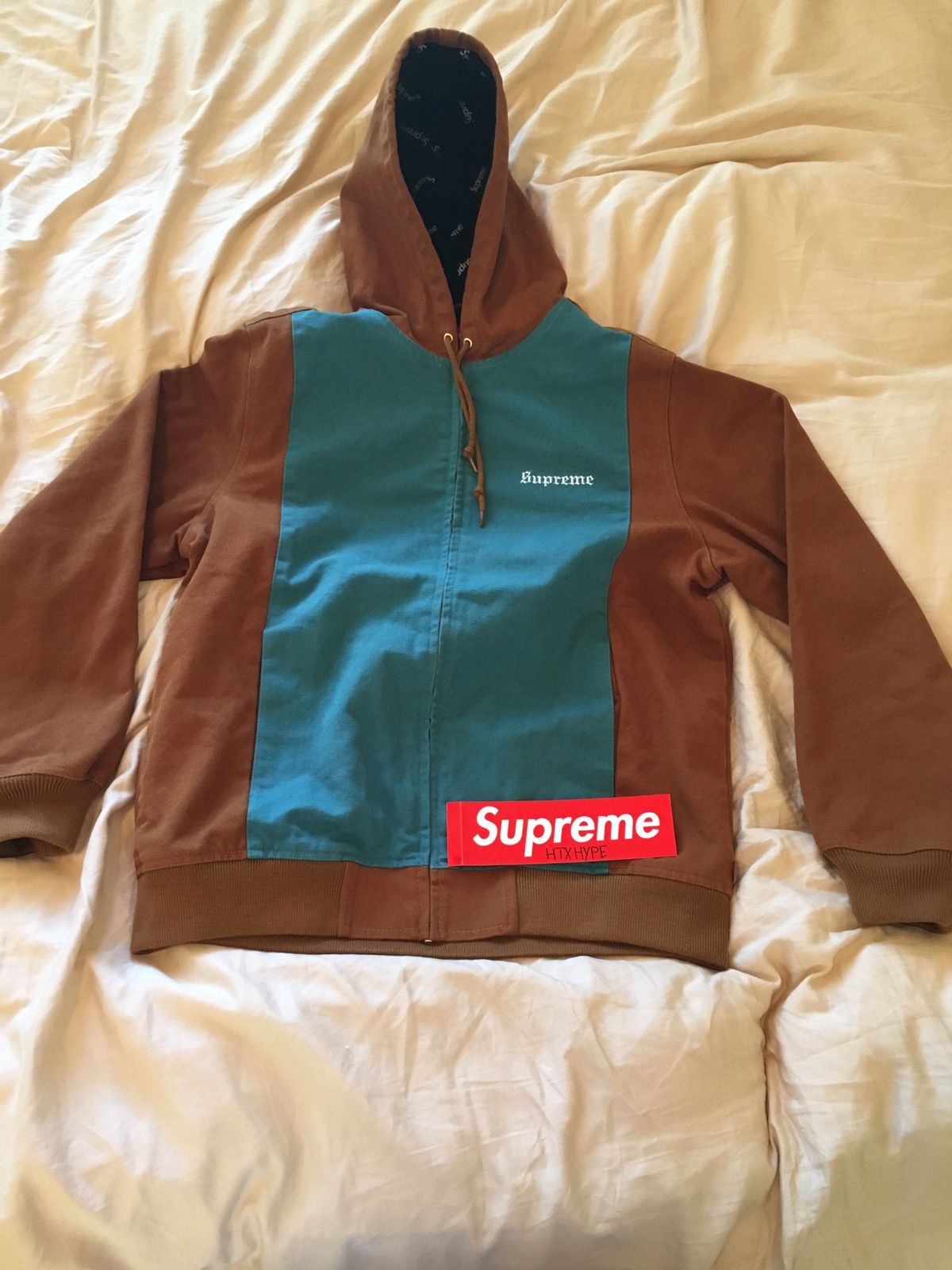 Supreme 2 tone shop hooded work jacket