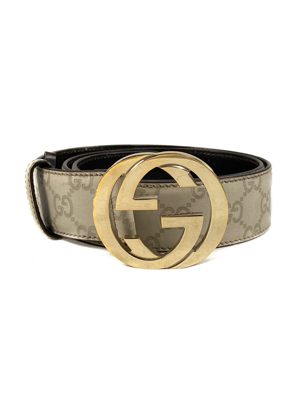 Gucci GUCCI Beige BELT GUCCISSIMA SUPREME Gg SIGNATURE GOLD BUCKL Size 30 - 1 Thumbnail