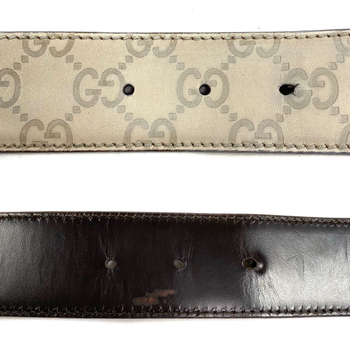 Gucci GUCCI Beige BELT GUCCISSIMA SUPREME Gg SIGNATURE GOLD BUCKL Size 30 - 3 Thumbnail