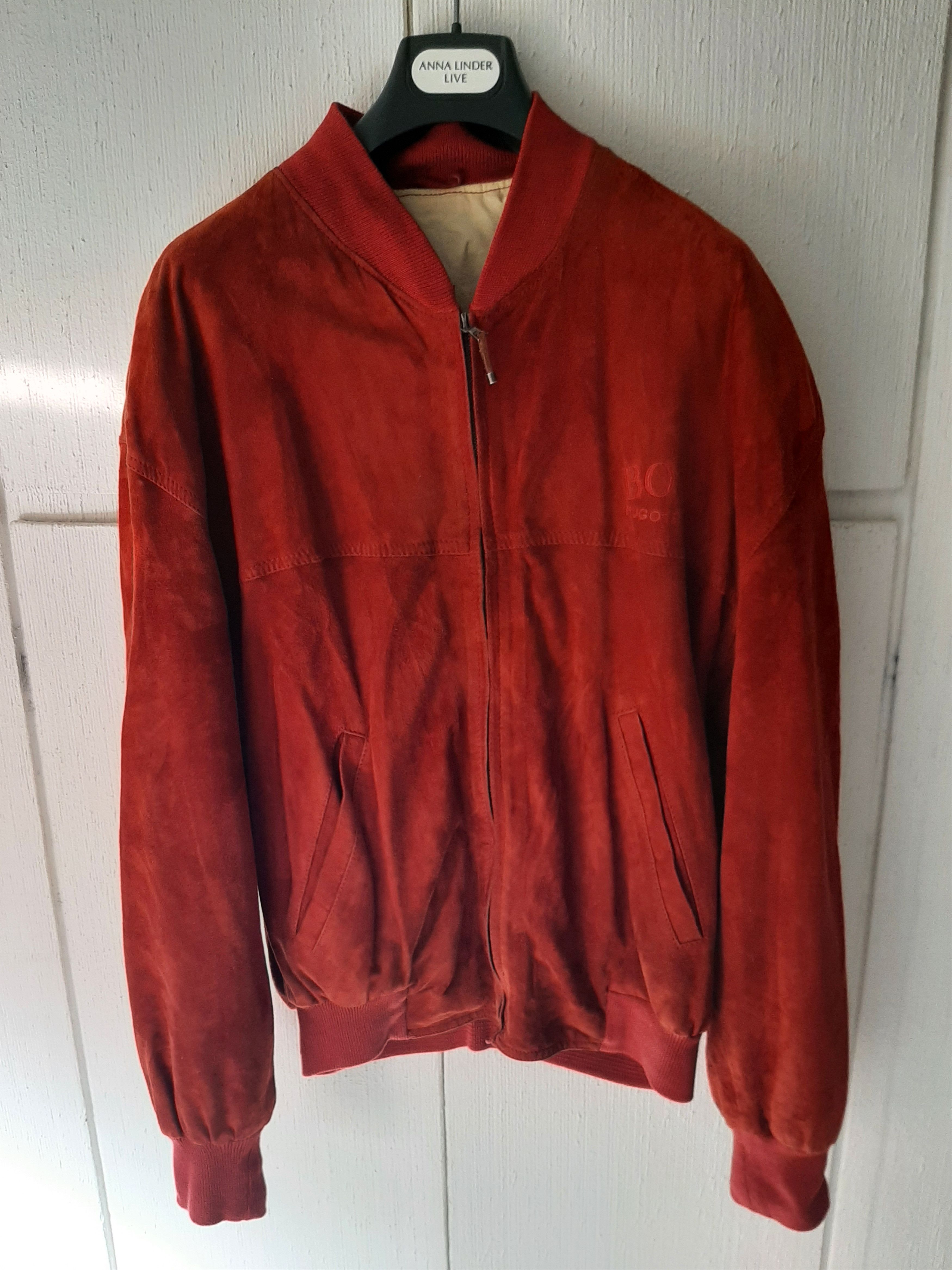Hugo Boss × Vintage Hugo Boss Vintage Red suede jacket | Grailed
