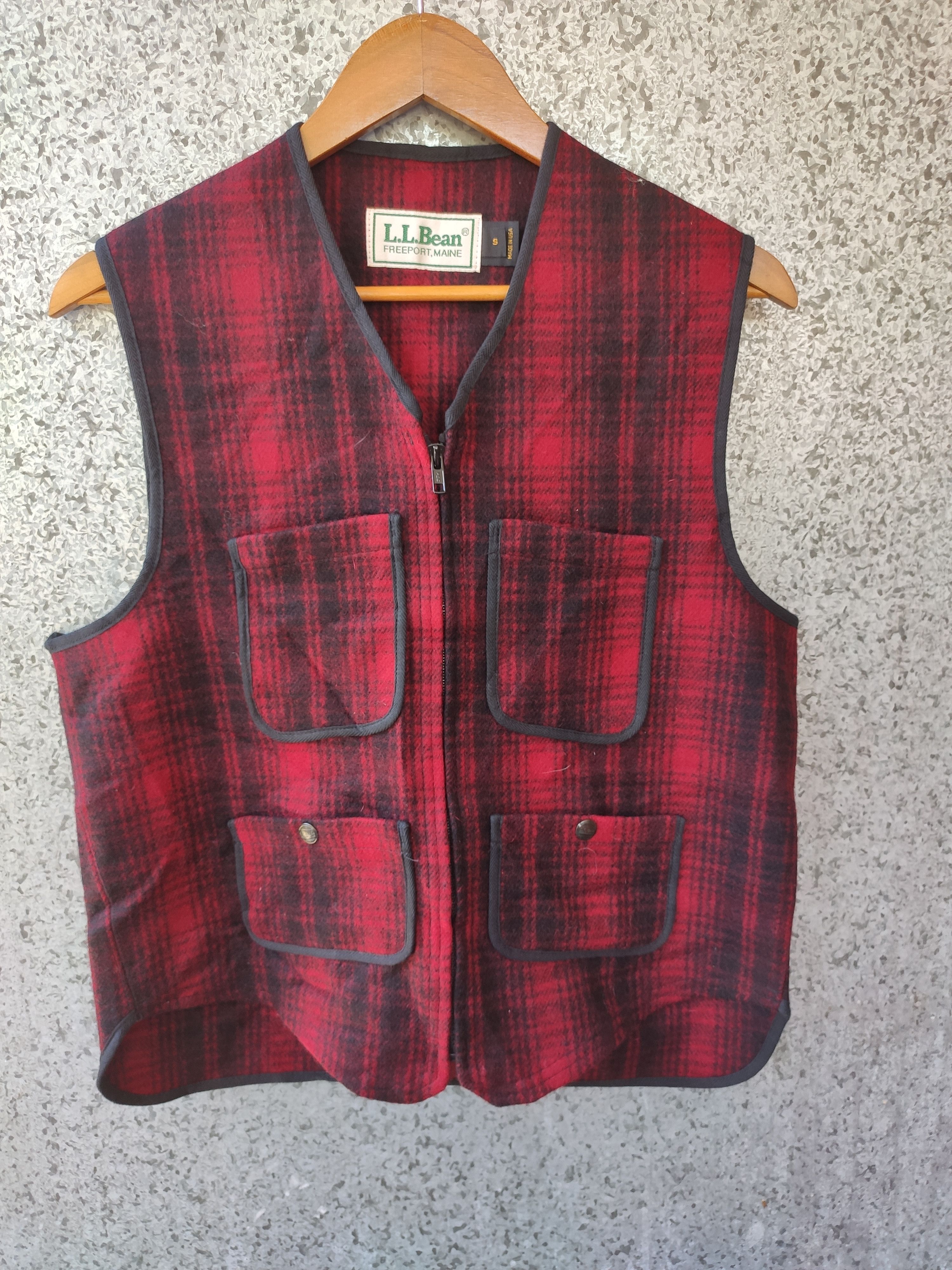 Vintage LL Bean vest tartan wool blend