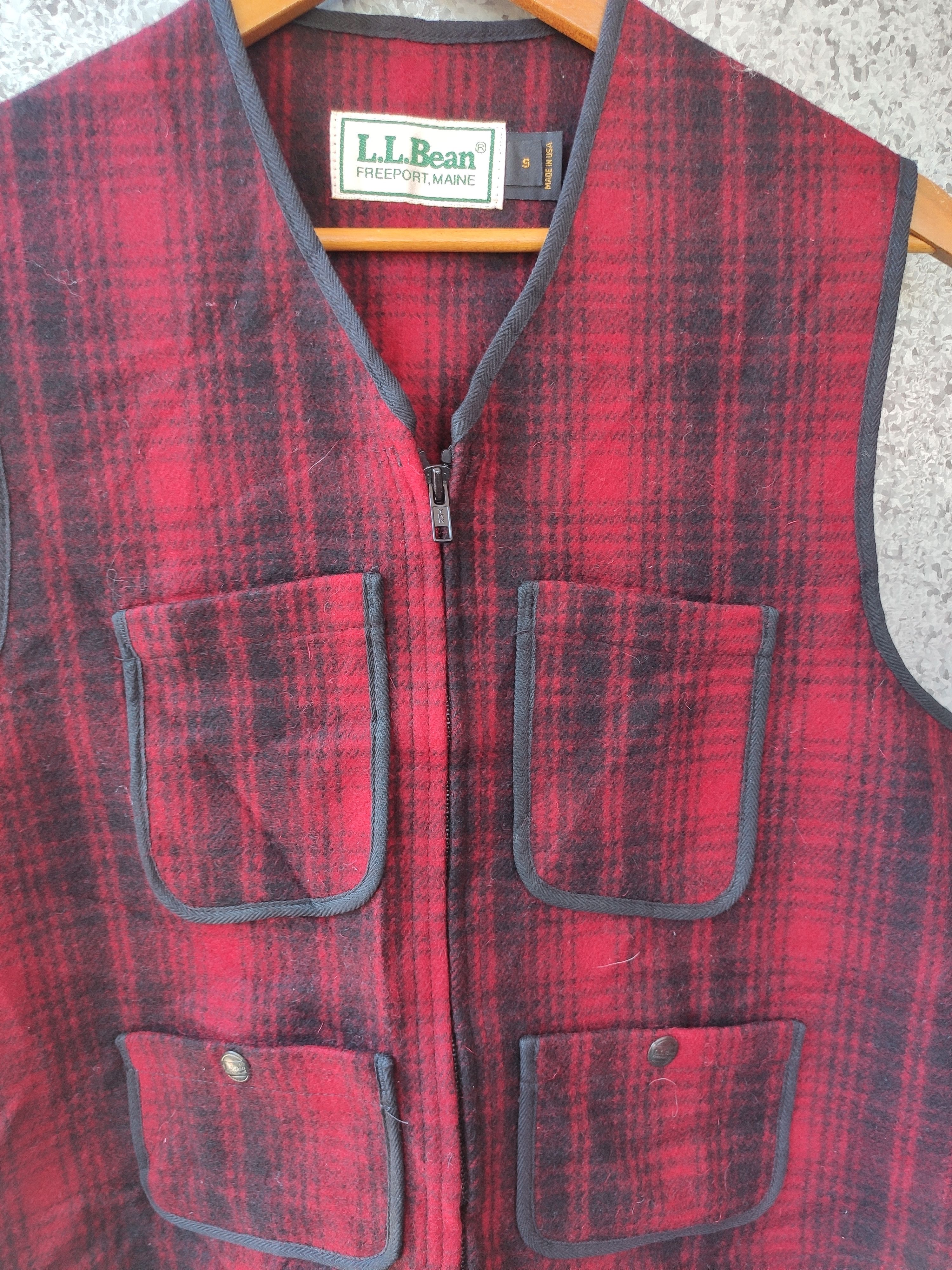 L.L. Bean 🔥 Vintage 80s Vintage LL Bean vest tartan wool blend Size US S / EU 44-46 / 1 - 3 Thumbnail