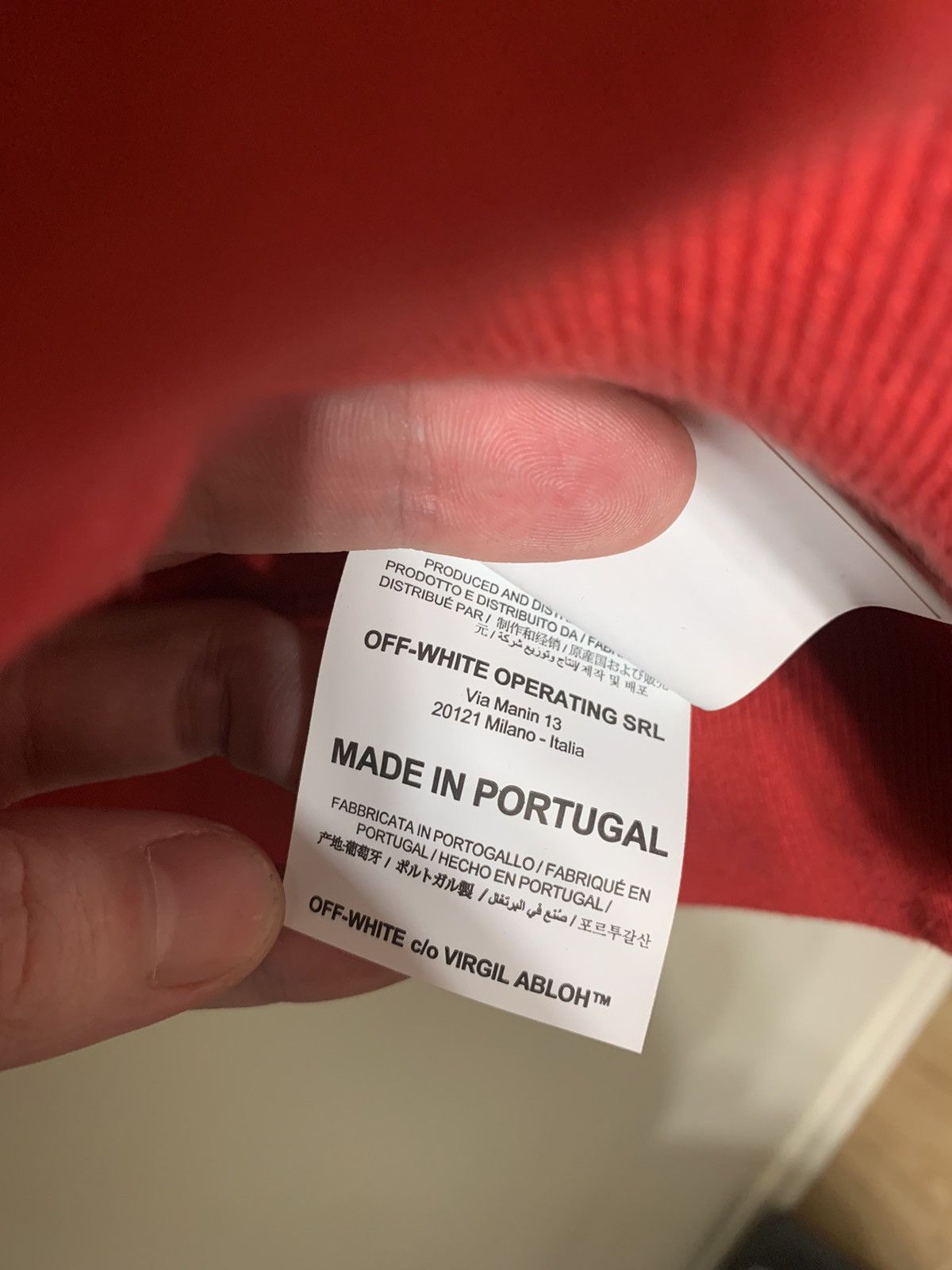 OffWhite Red “Cabin Baggage” OffWhite Hoodie Grailed