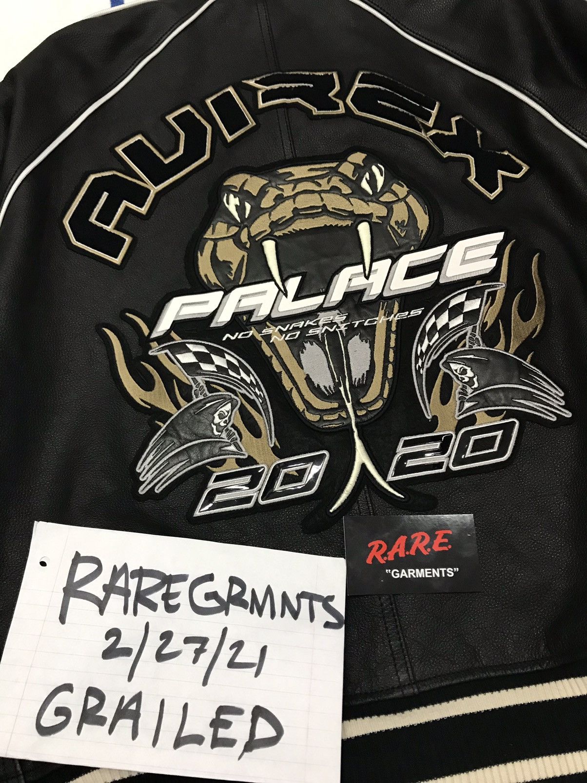 Avirex × Palace Palace x Avirex No Snakes Jacket Black XL | Grailed