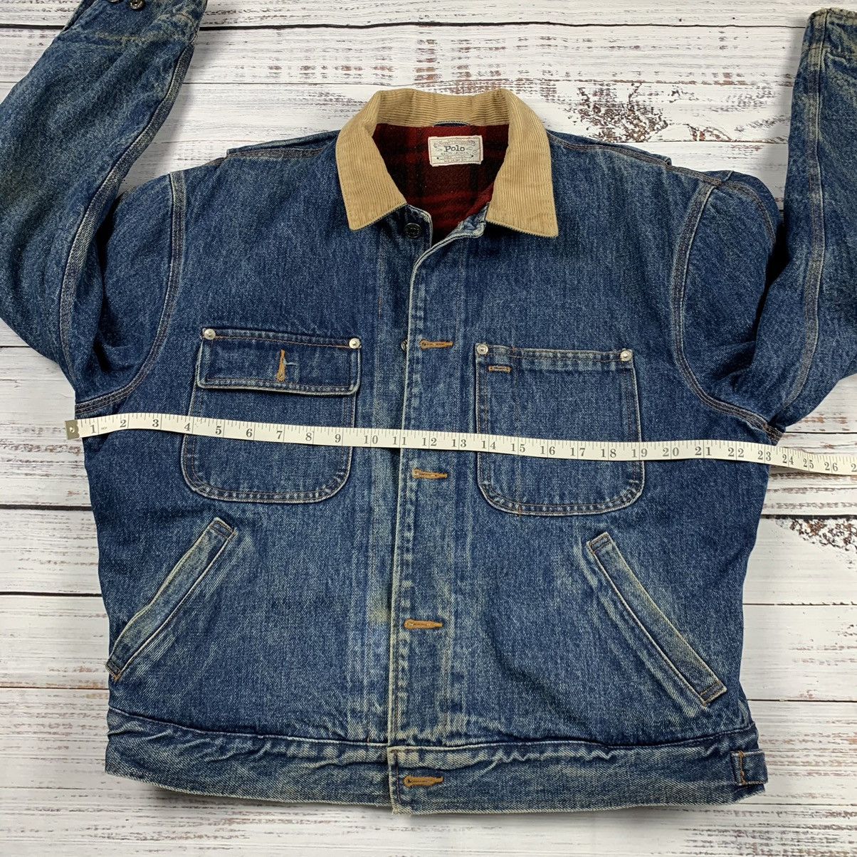 Vintage Ralph store Lauren Rugby distressed Denim Jacket M