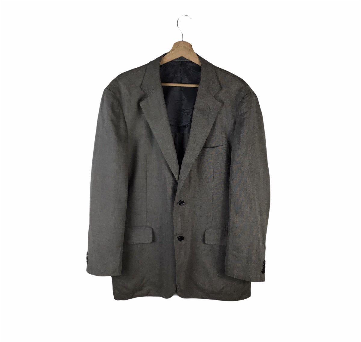 Burberry × Vintage Burberry London Gray Two-Button Blazer – Classic Tailoring Size US L / EU 52-54 / 3 - 1 Thumbnail