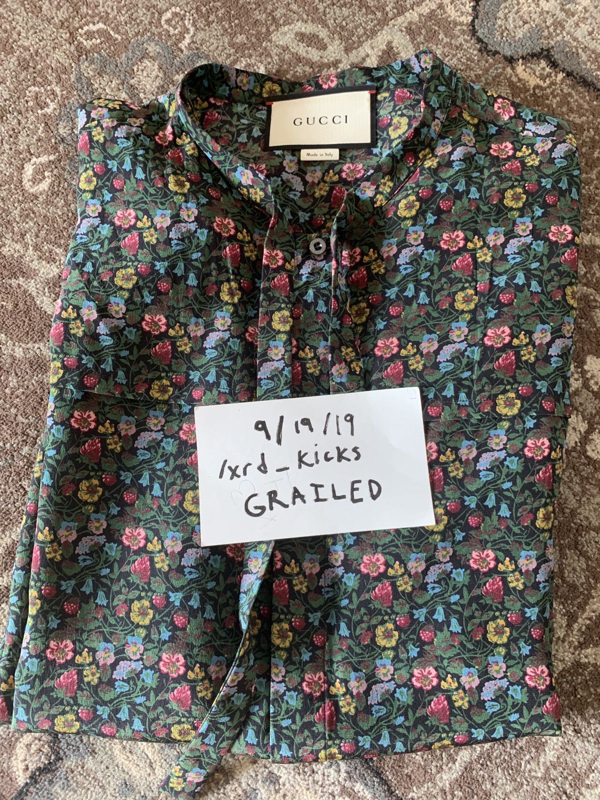 Gucci Floral Cambridge Silk Shirt ASAP Rocky