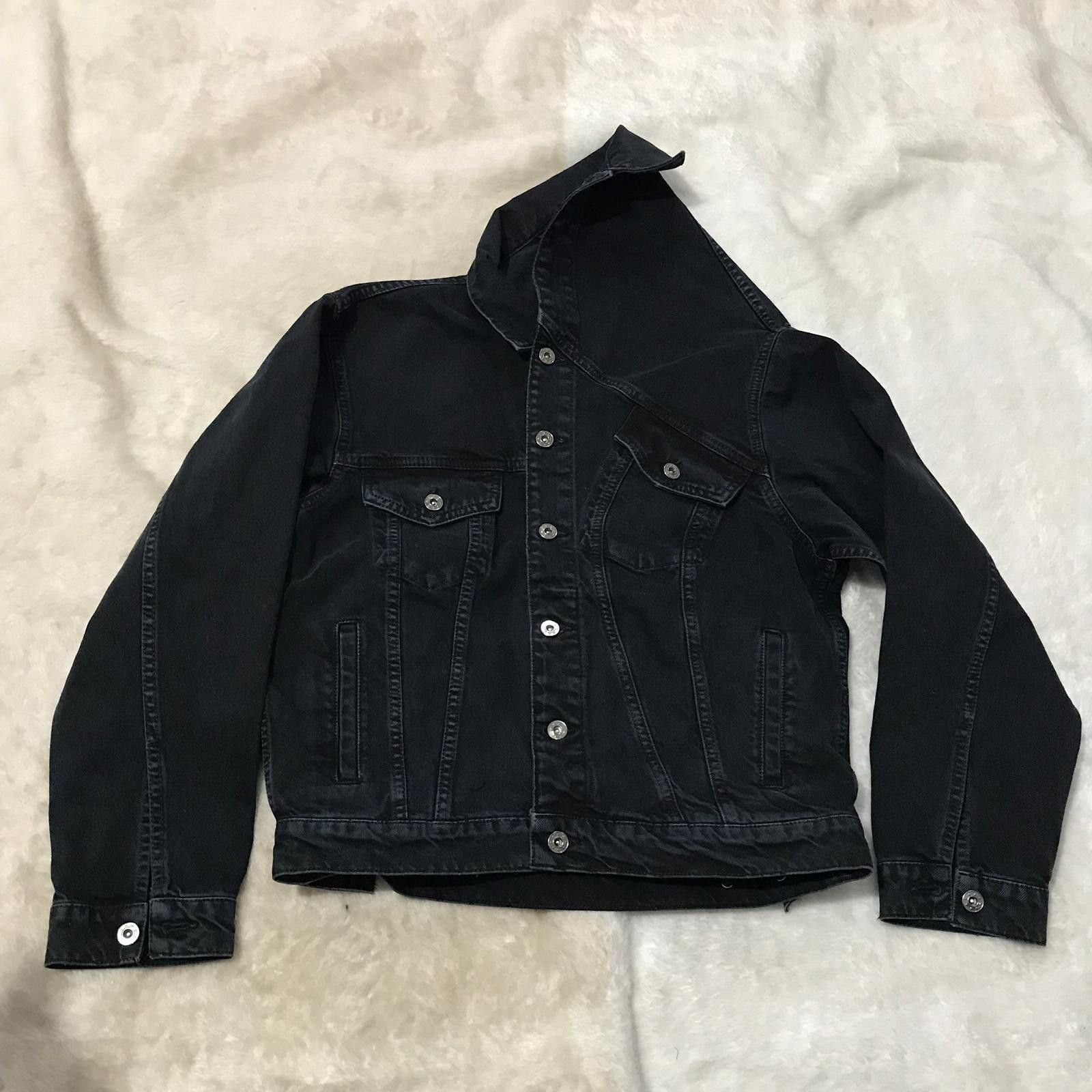 Y/Project Fp32 - Black Asymmetric Collar Denim Jacket Size US S / EU 44-46 / 1 - 9 Thumbnail