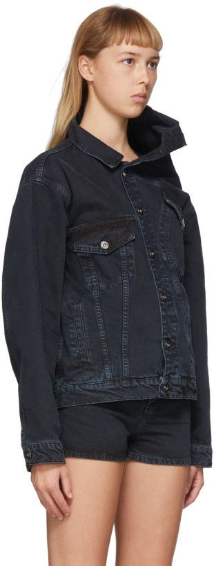 Y/Project Fp32 - Black Asymmetric Collar Denim Jacket Size US S / EU 44-46 / 1 - 6 Thumbnail