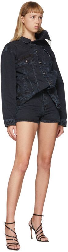 Y/Project Fp32 - Black Asymmetric Collar Denim Jacket Size US S / EU 44-46 / 1 - 7 Thumbnail