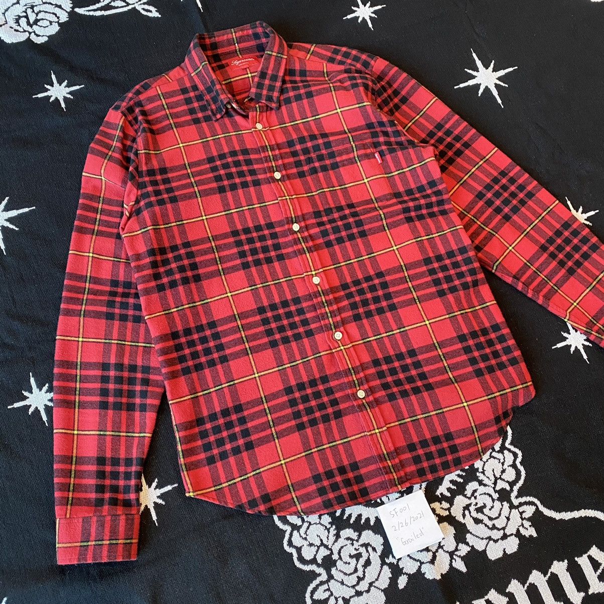 Supreme Tartan L/S Flannel Shirt Red