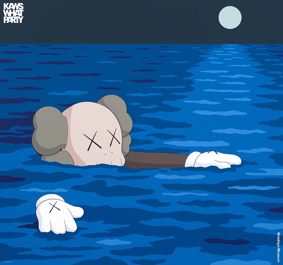 image of Kaws What Party Tide Art Poster in Blue, Men's