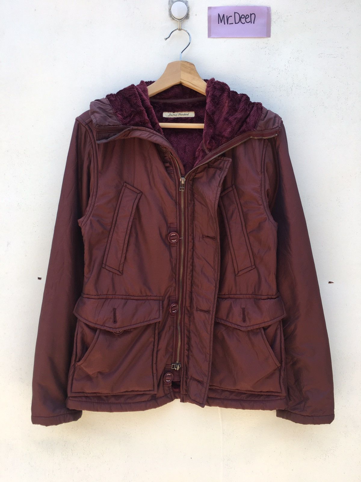 image of Journal Standard Furry Fashion Week Jacket in Maroon, Men's (Size Small)