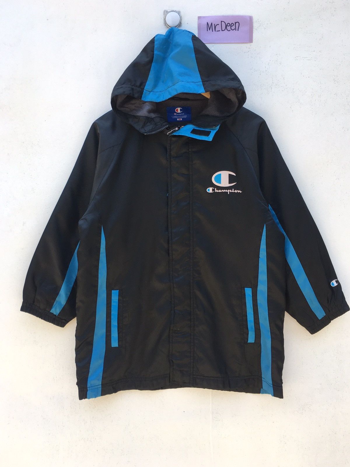 Champion Vintage Champion Blue Windbreaker Hoodie Size US M / EU 48-50 / 2 - 2 Thumbnail