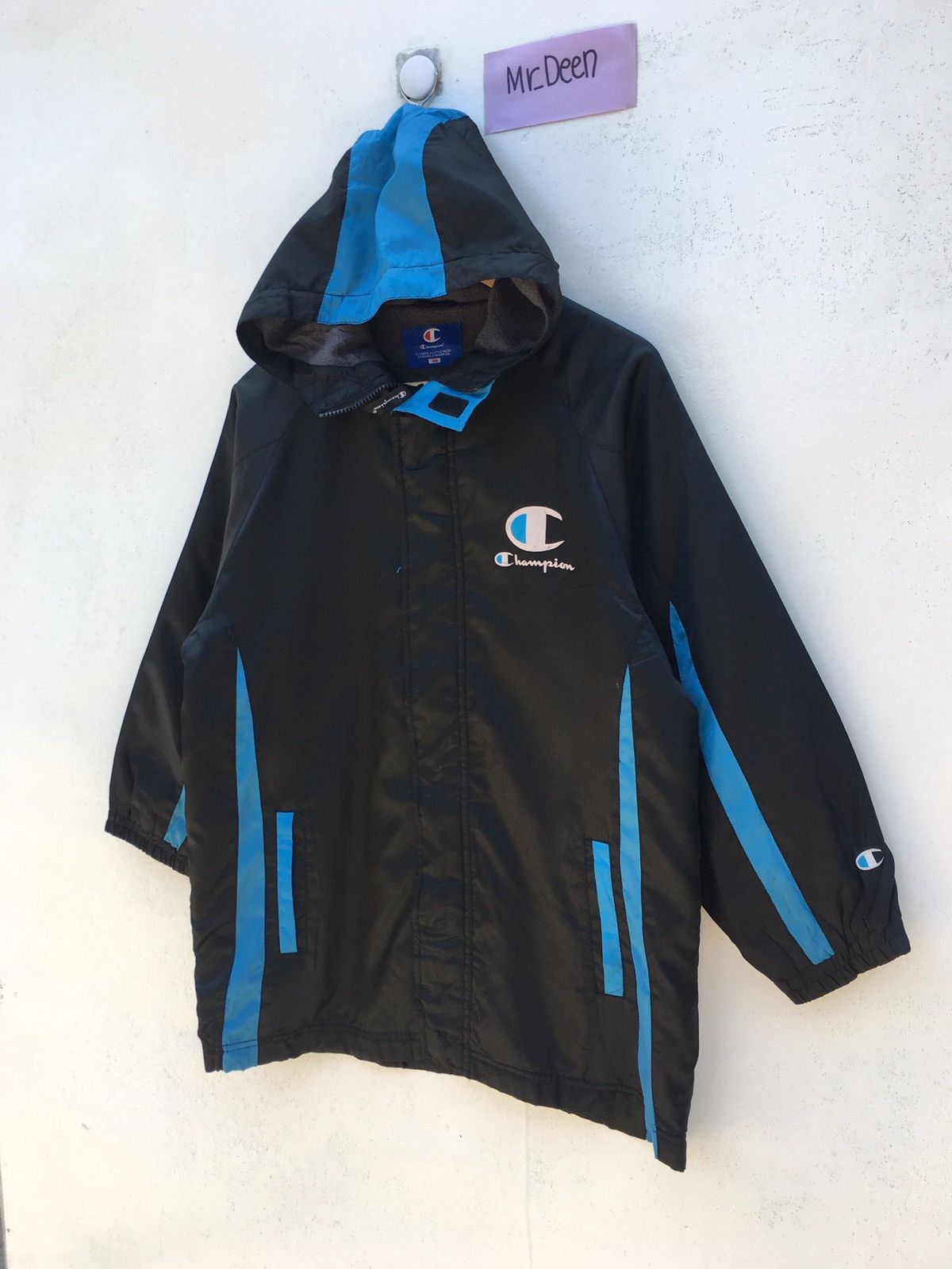 Champion Vintage Champion Blue Windbreaker Hoodie Size US M / EU 48-50 / 2 - 4 Thumbnail
