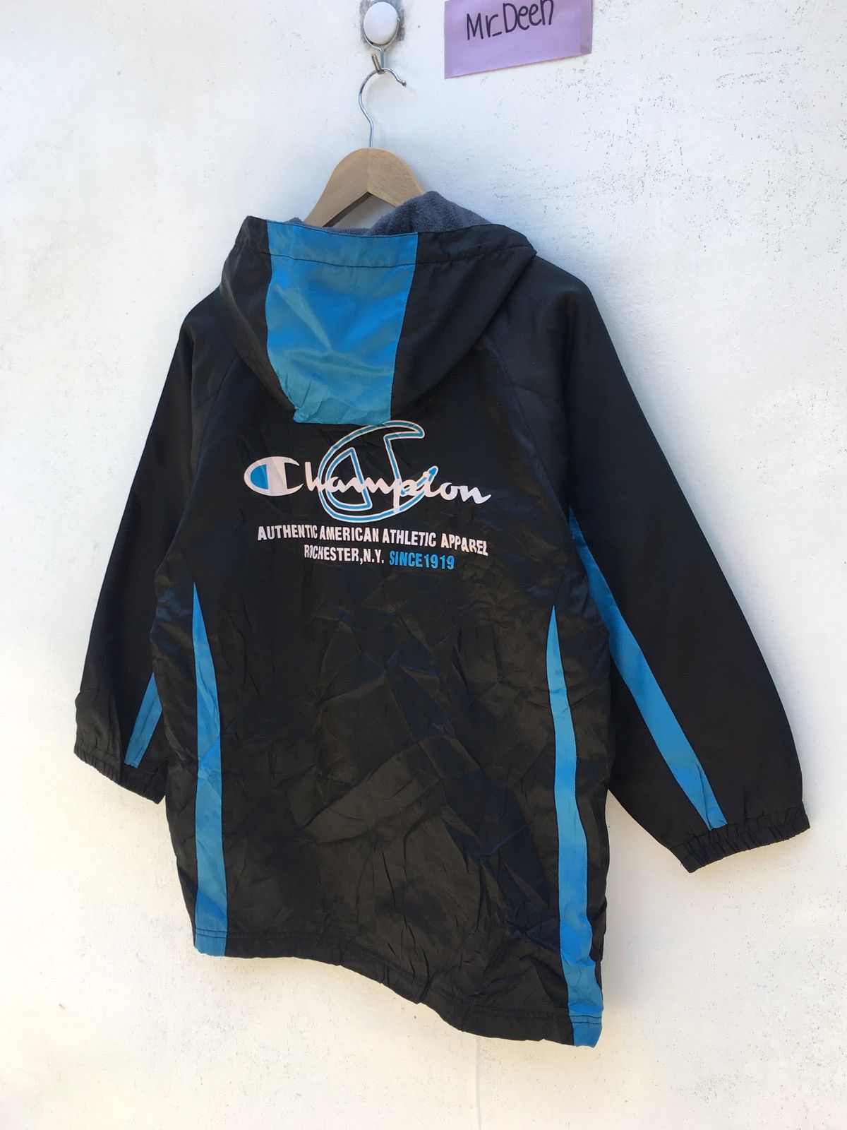 Champion Vintage Champion Blue Windbreaker Hoodie Size US M / EU 48-50 / 2 - 15 Thumbnail