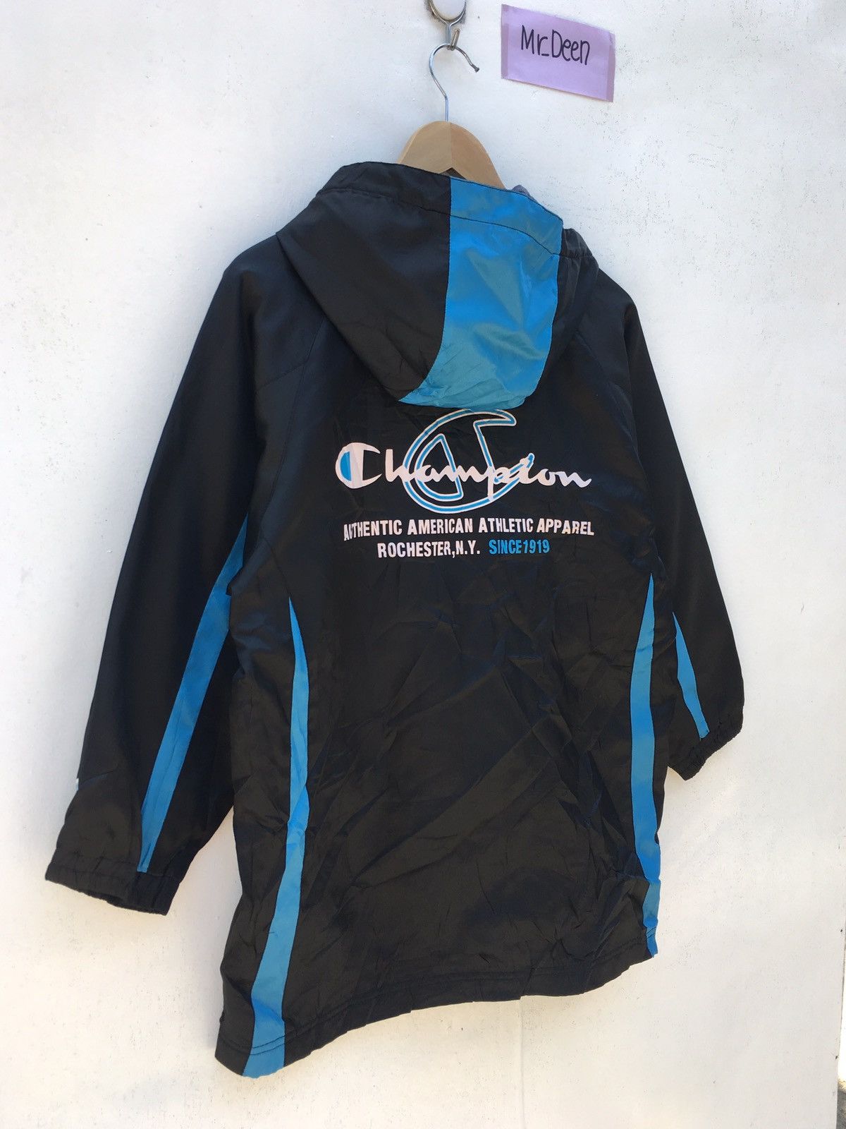 Champion Vintage Champion Blue Windbreaker Hoodie Size US M / EU 48-50 / 2 - 14 Thumbnail