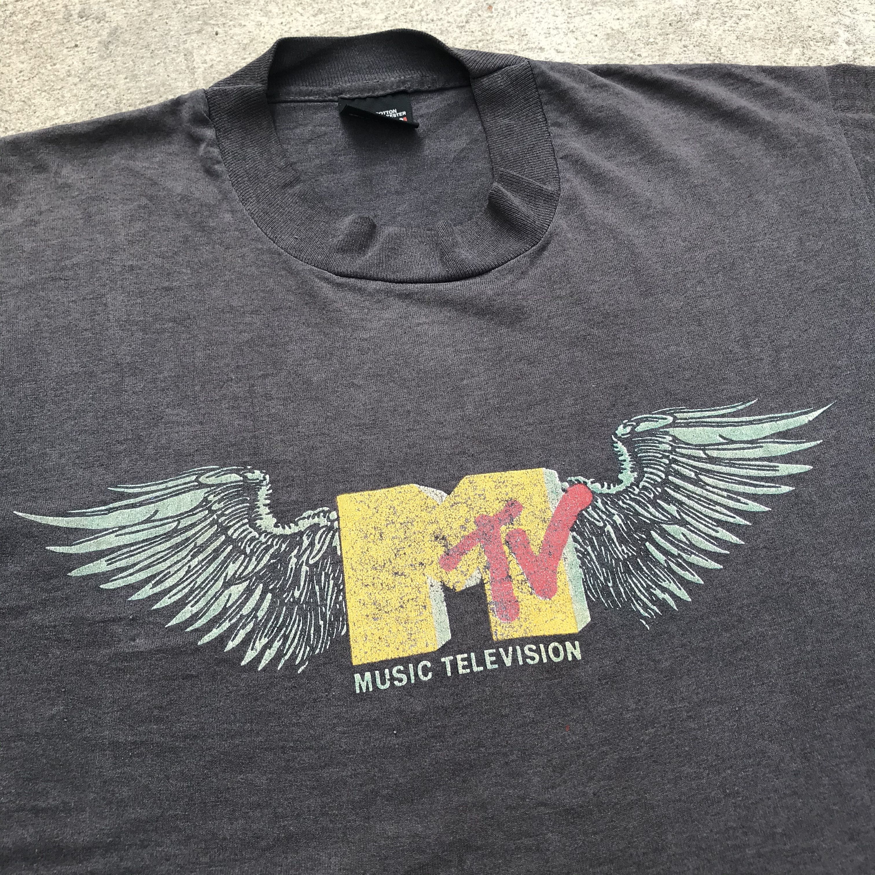 Mtv Rare Vintage 90s Mtv Logo Music Television Tee Shirt Faded Size US L / EU 52-54 / 3 - 1 Thumbnail