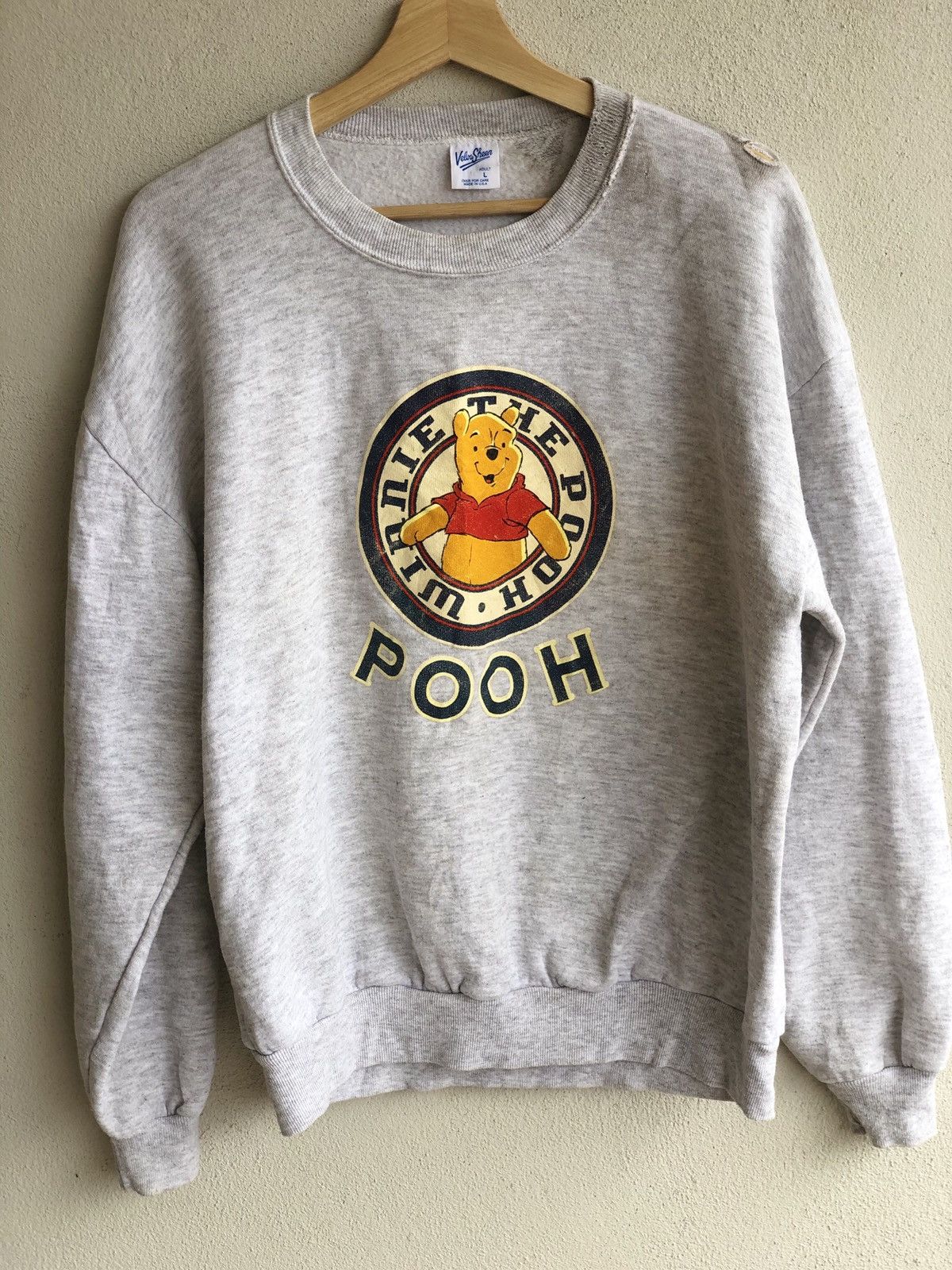 Velva Sheen × Vintage WINNIE THE POOH Big Logo Sweatshirts Size US L / EU 52-54 / 3 - 1 Thumbnail