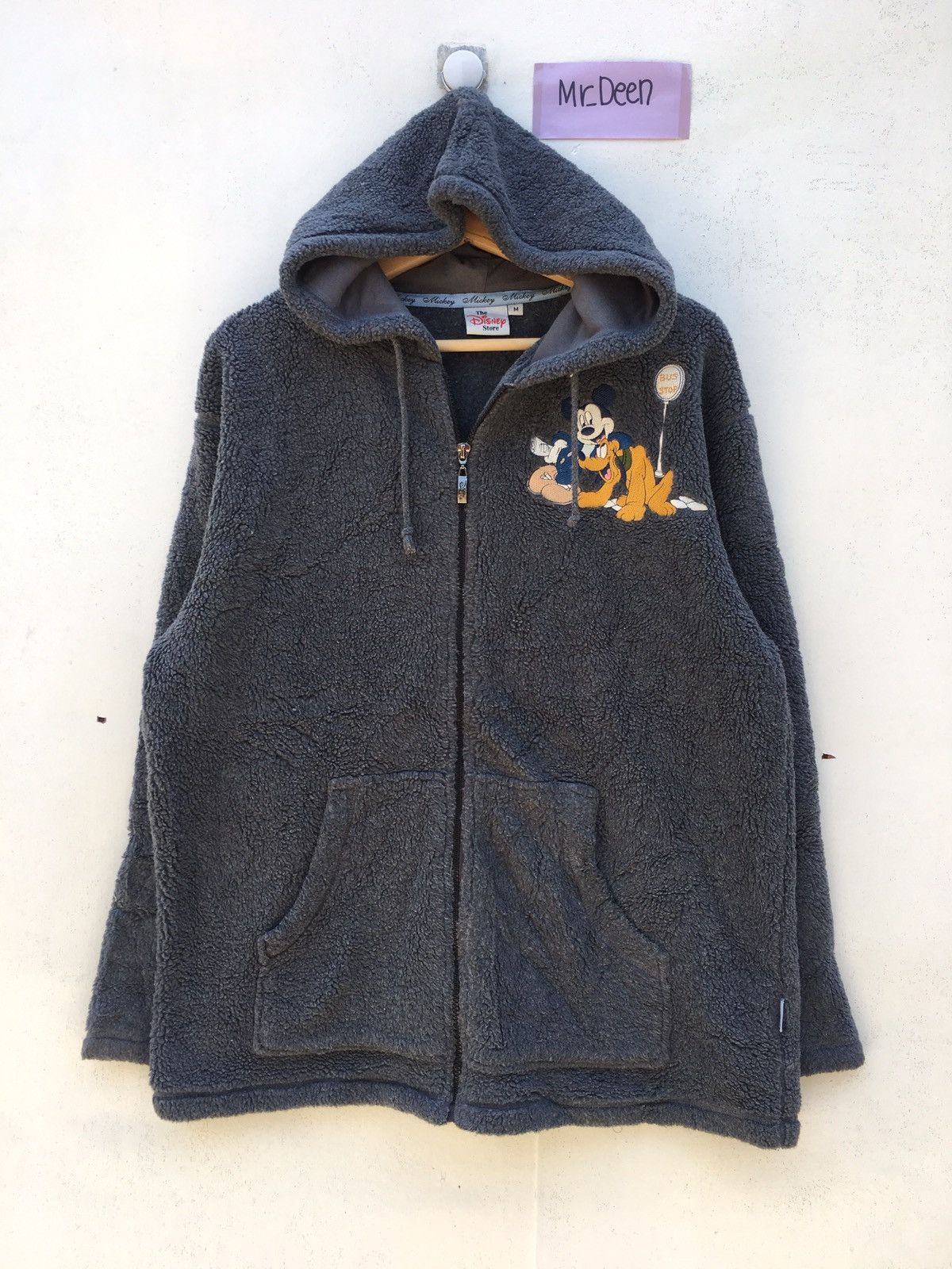 image of Disney Mickey & Goofy Characters Hoodie in Grey, Men's (Size Medium)