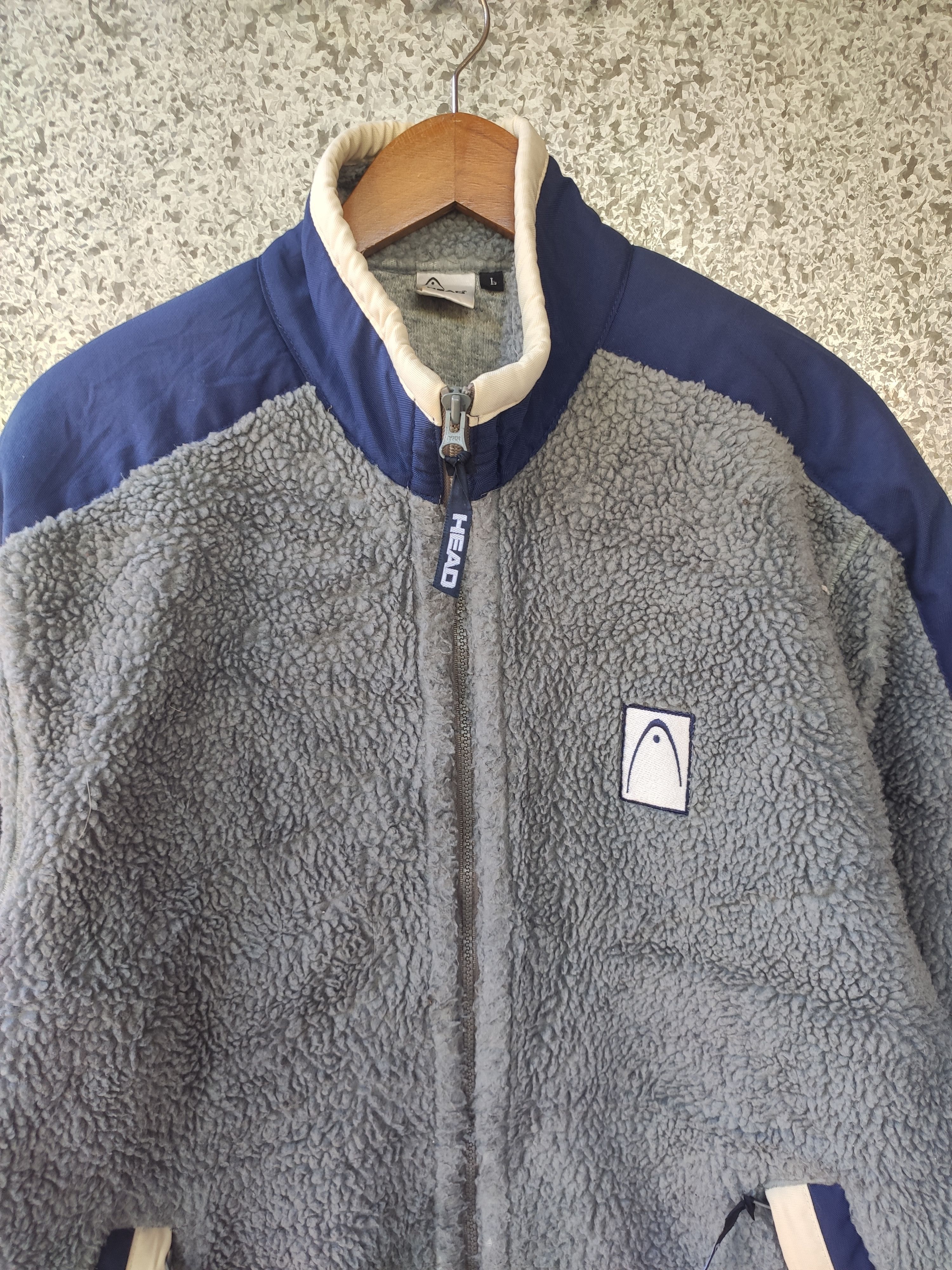 Vintage Vintage Head fleece sweater spell out zipper jacket Size US L / EU 52-54 / 3 - 5 Thumbnail